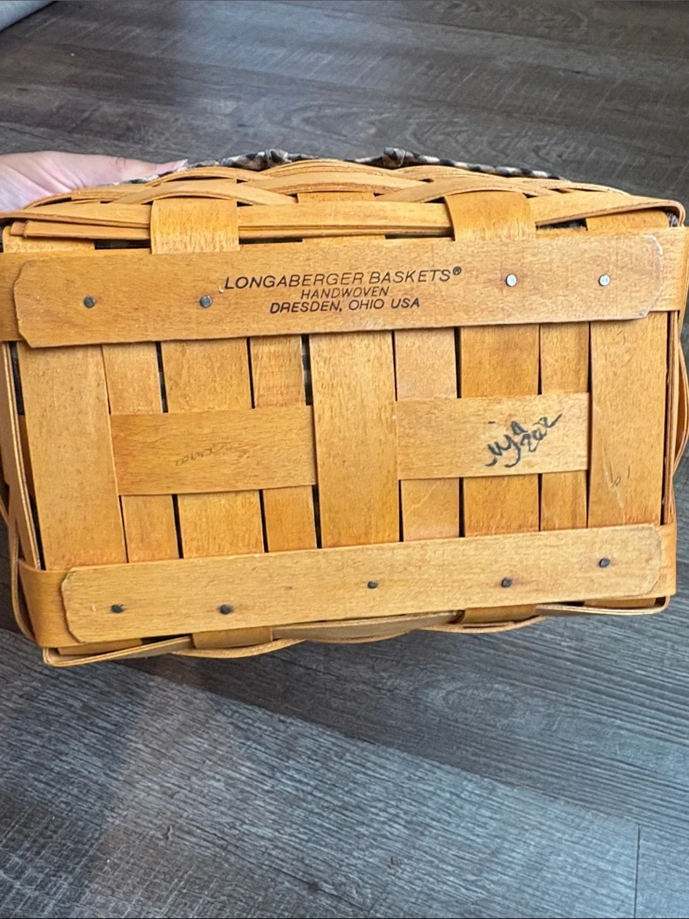 Longaberger Woven Basket Handle Gingham Liner 6”H